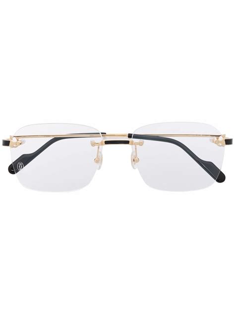 gold cartier eyeglasses|cartier rimless glasses gold.